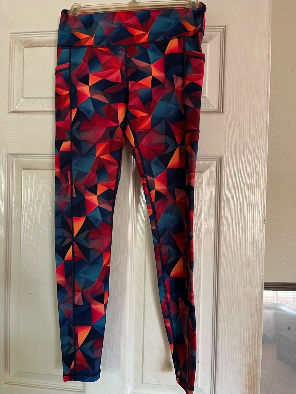 Constantly Varied Gear Multicolor Geometric Leggings - Blue, Red, Pink, Orange - Picture 3 of 3